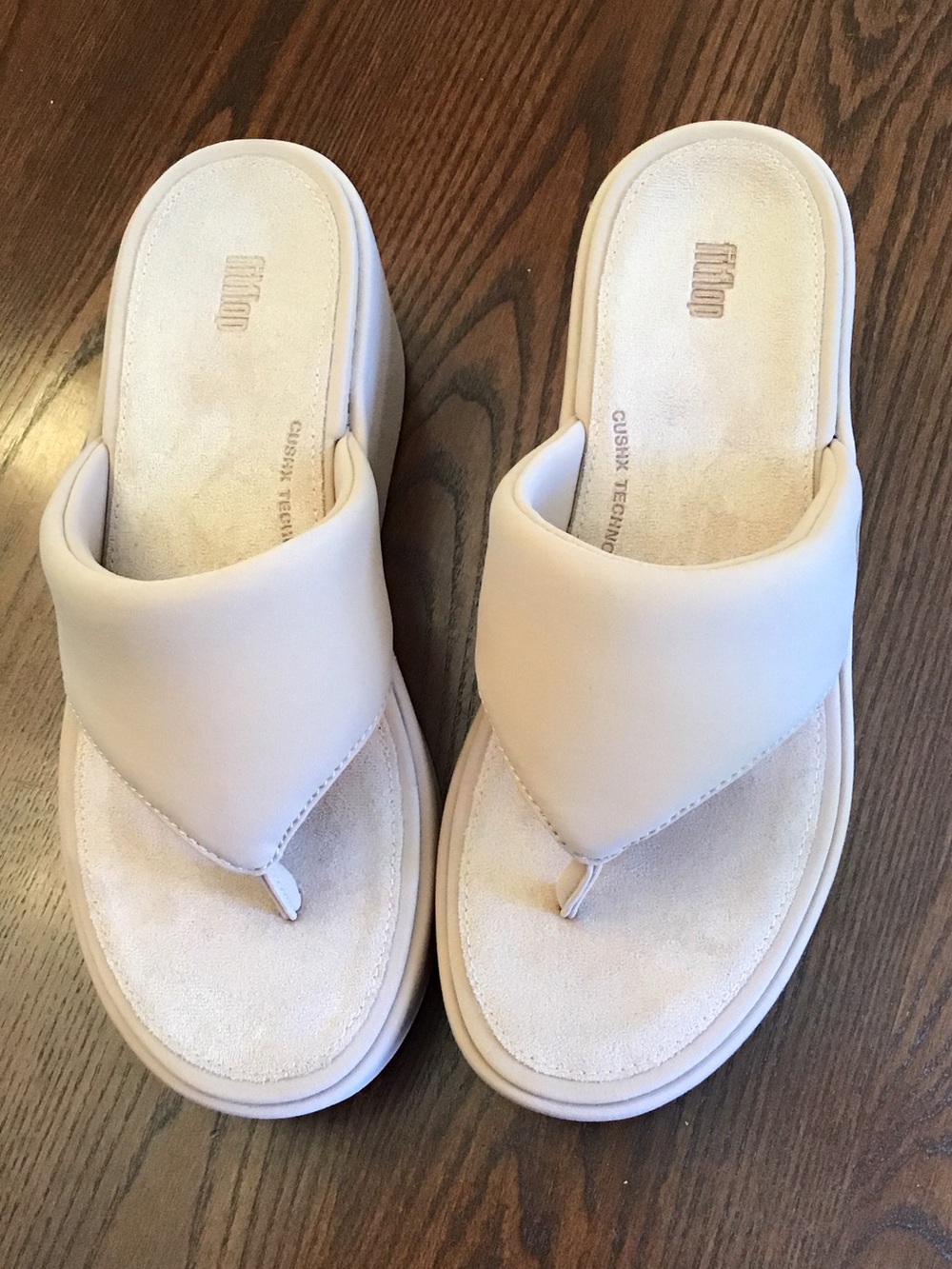Cushion-Comfort Pale Beige Thong Sandals for Women